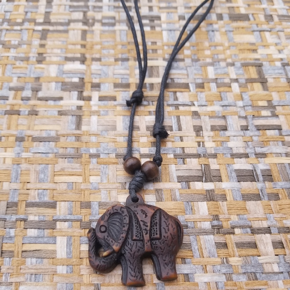 Adjustable Cord Elephant Necklace